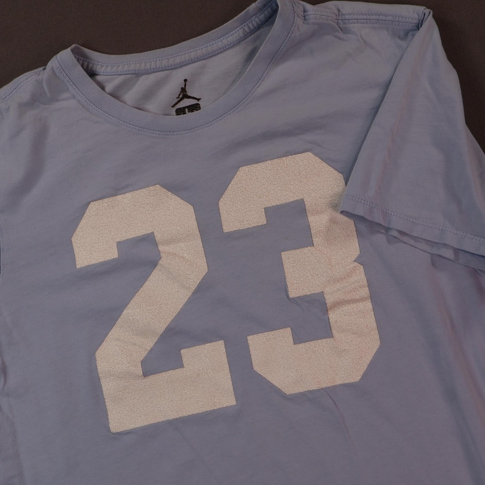 Nike Shirt Teens Large Blue 23 Jordan Logo Graphic Crew Neck Tee Basketball